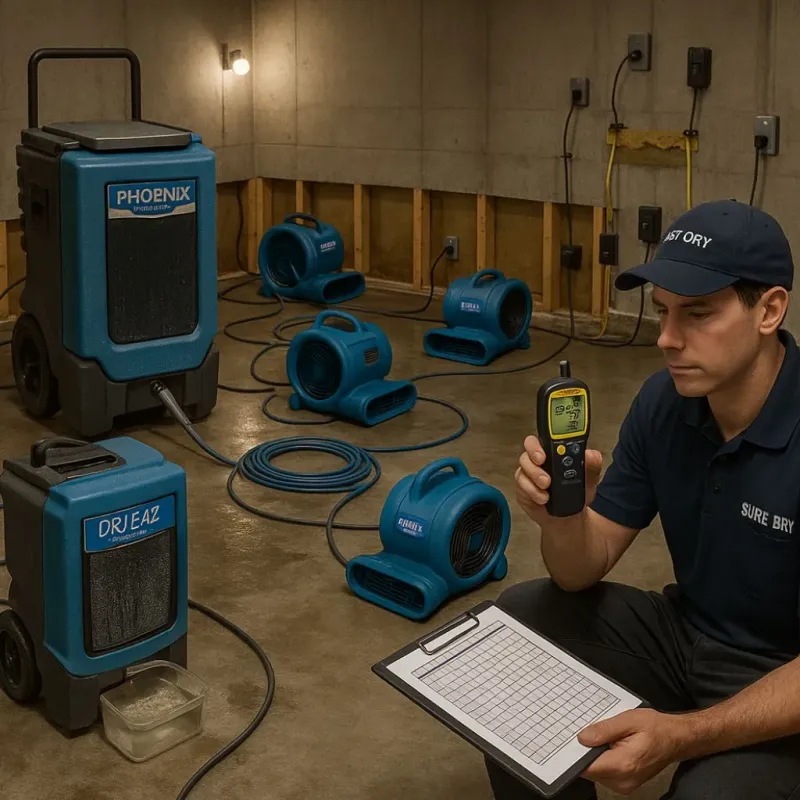 Structural Drying and Dehumidification process in Grant County, WI